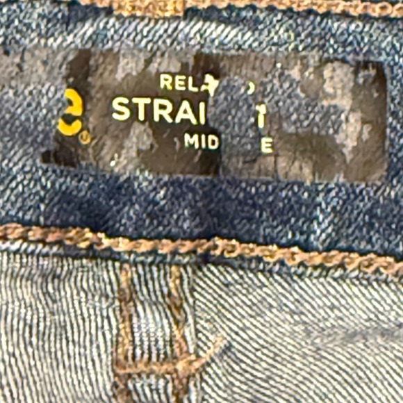 Lee Women Relaxed Straight Leg Jeans Embroidered Rose Blue Denim Y2K - Picture 6 of 6